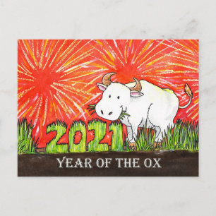 2021 Jaar van de Os ansichtkaart Briefkaart