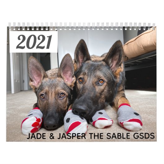 2021 Jade & Jasper the Sable GSD's Calendar Kalender (Hoes)