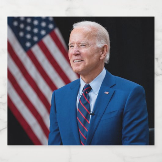 2021 Joe Biden US President Portrait Bier Etiket (Enkel label)