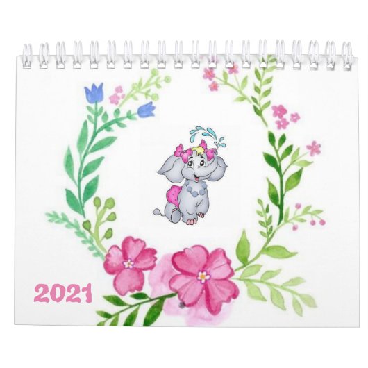 2021 Kalender Bloemen van de bloemenolifant (Achterkant)