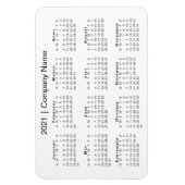 2021 Kalender met de Wit Naam van bedrijf Magneet (Verticaal)
