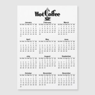 2021 Kalender Retro Hot Coffee Signage Magnetisch