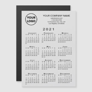 2021 Kalender Zakelijke Logo Tekst Grijze Magneet