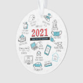 2021 Kerstfeest Memorabilia Vaccine Year Keepomwil Ornament (voorkant)