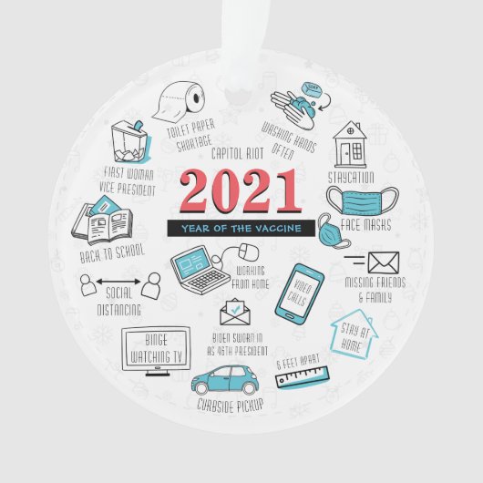 2021 Kerstfeest Memorabilia Vaccine Year Keepomwil Ornament (voorkant)