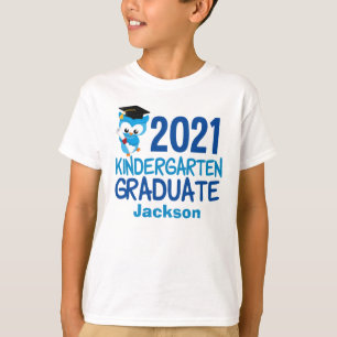 2021 Kindergarten Afstuderen Cute Blue Owl Kinder T-shirt