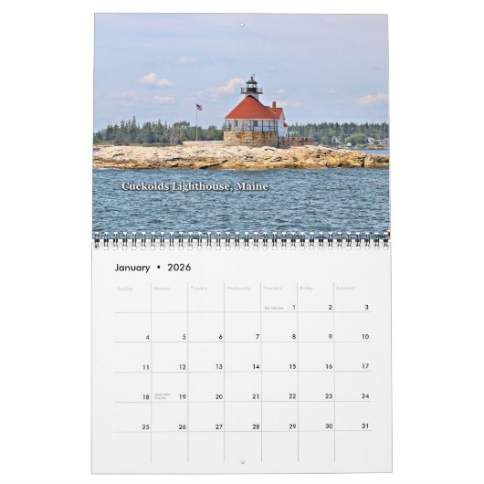 2021 LighthouseGuy.com Calendrier des phares (Jan 2026)