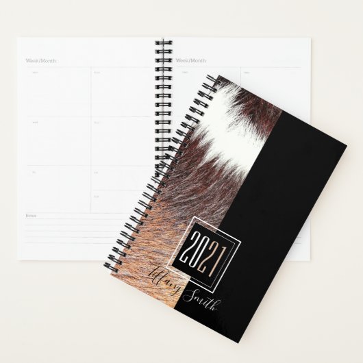 2021 Luxe Monogrammed Zwart Planner (Display)
