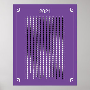 2021 - Maan Kalender Paars Poster