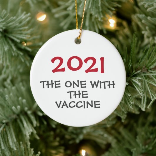 2021 met het kerstsiermiddel van het vaccin keramisch ornament (Boom)