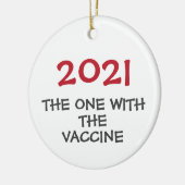 2021 met het kerstsiermiddel van het vaccin keramisch ornament (Links)