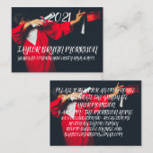 2021 Minimalistisch zwart-wit Afstuderen I Informatiekaartje (Voorkant / Achterkant)