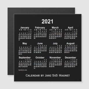 2021 Neon White Agenda van Janz 5x5 Magnet