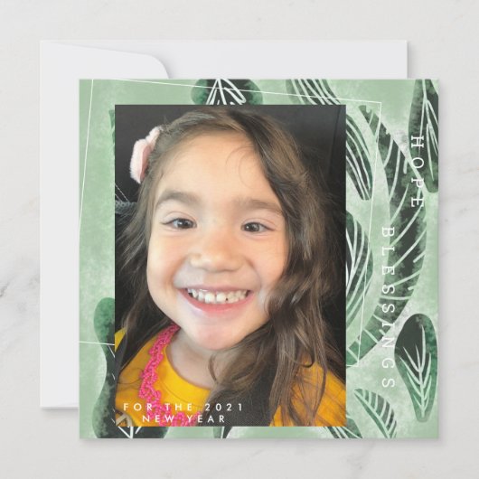 2021 Nieuwe jaren met de hand getekende kroniekgro Kaart (Voorkant)