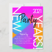 2021 Nieuwe Jaren Verloop Neonvormen Kaart (Voorkant)