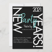 2021 Nieuwjaars Wit Teal Typografie Bedrijfs Event Kaart (Voorkant)