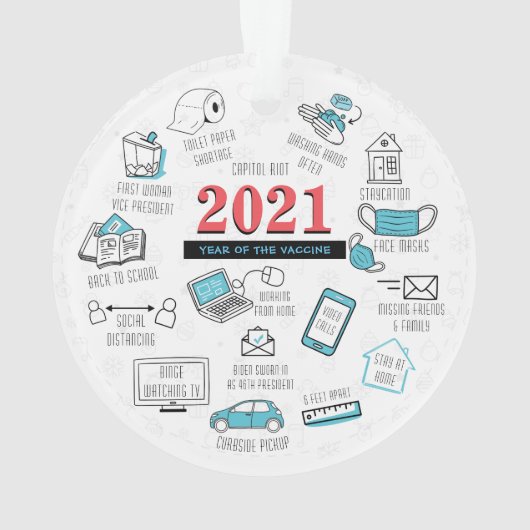 2021 Noël Memorabilia Vaccine Année Keepsaké (dos)