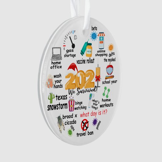 2021 Nous avons survécu Funny Décoration Keepsaké (devant)
