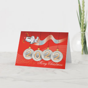 2021, P-51 mustang, carte de Noël, texte modifiabl