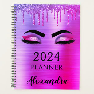 2021 Paarse glitter Sparkle Eyelashes Glam Planner