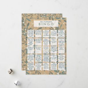 2021 Pandemisch BINGO Funny Mistletoe Gold Kerstmi Feestdagenkaart