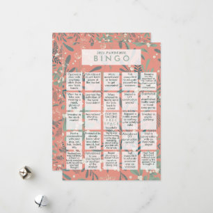 2021 Pandemisch BINGO Funny Mistletoe Pink Kerstmi Feestdagenkaart