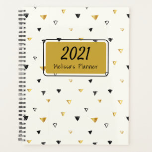2021 Personnalisé Géométrique Or et Motif noir