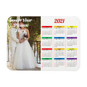 2021 Persoonlijke foto Rainbow Calendar Hor Magneet