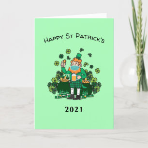 2021 quarantaine grappige Patrick's day Feestdagen Kaart