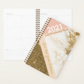 2021 Rose Gold Rose Faux Marbre tendance (Devant avec enveloppe)