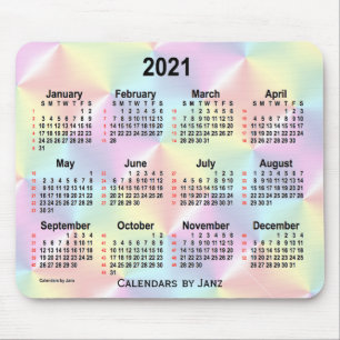 2021 Satijn Regenboog 52 Weken Kalender van Janz Muismat