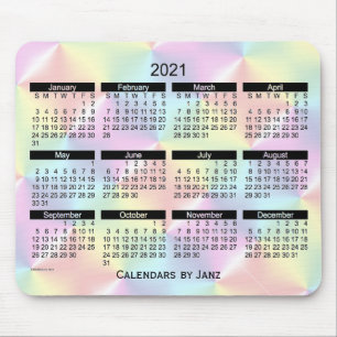2021 Satin Rainbow Bold Calendar van Janz Muismat