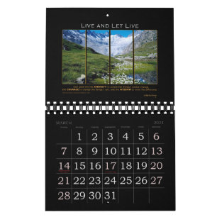 2021 Serenity Prayer God Grant Quote Recovery Kalender