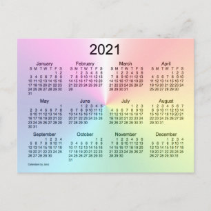 2021 Shimmer Mini Calendar van Janz Briefkaart
