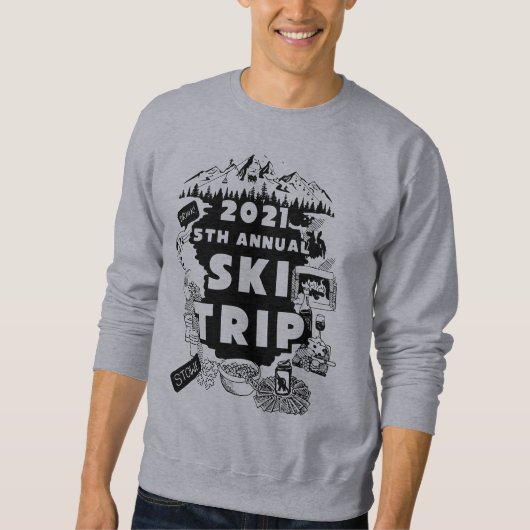 2021 Ski Trip Mannen Crew Neck Sweatshirt (Voorkant)