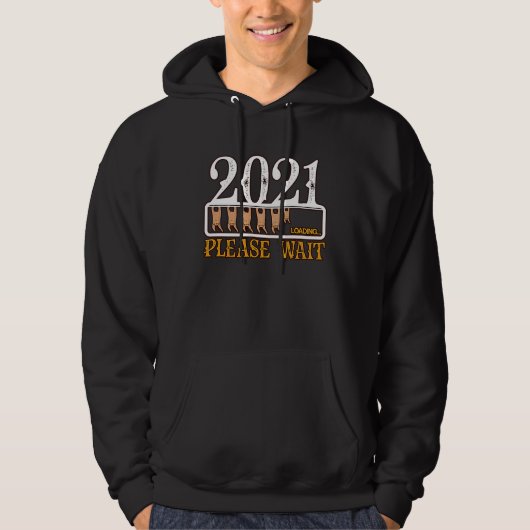 2021 Sloth Please Wait Loading Resolution Sparkle  Hoodie (Voorkant)
