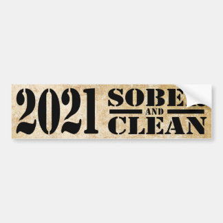 2021 Sober & Clean Drug & Alcohol Addiction Free Bumpersticker
