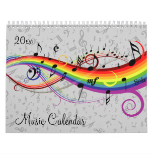 2021 Stijlvolle muziek en muzieknotities Kalender