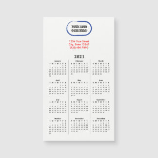 2021 Uw Logo Merk Magnetische Kalender