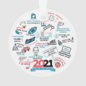 2021 Vaccin jaar kerstfeestdag herdenking Ornament (achterkant)