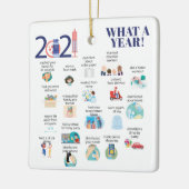 2021 vaccin wat een jaar geïllustreerd keramisch ornament (Links)