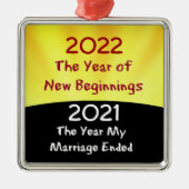 2021 vieren de scheiding metalen ornament (Voorkant)