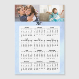 2021 Voljaar Kalender Twee Foto's Magnetische Kaar