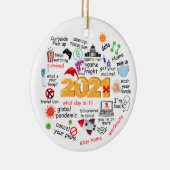 2021 Vreemd kerstrecoratief Keramisch Ornament (Rechts)