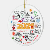 2021 Vreemd kerstrecoratief Keramisch Ornament (Links)