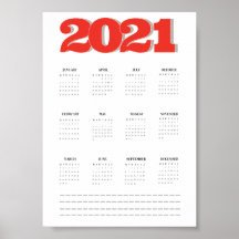 2021 wandkalender poster