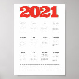 2021 wandkalenderposter poster