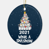 2021 Wat een Shitshow, een wc-papierboom Keramisch Ornament (Links)