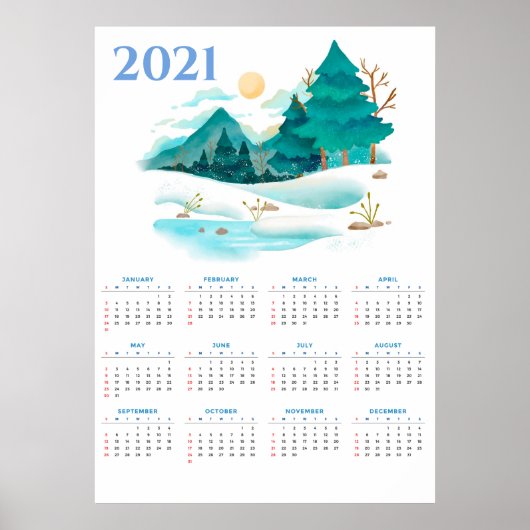 2021 Winterlandschap Kalender Poster (Voorkant)