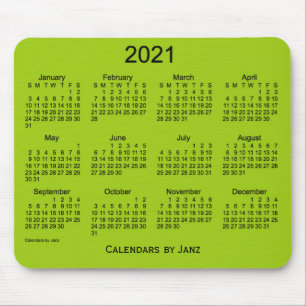 2021 Yellow Green Calendar van Janz Muismat